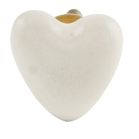Cream Tiny Heart Ceramic Cabinet Knobs